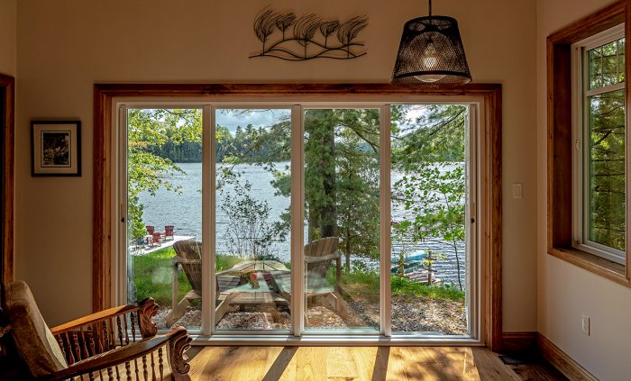 window walls in a cottage